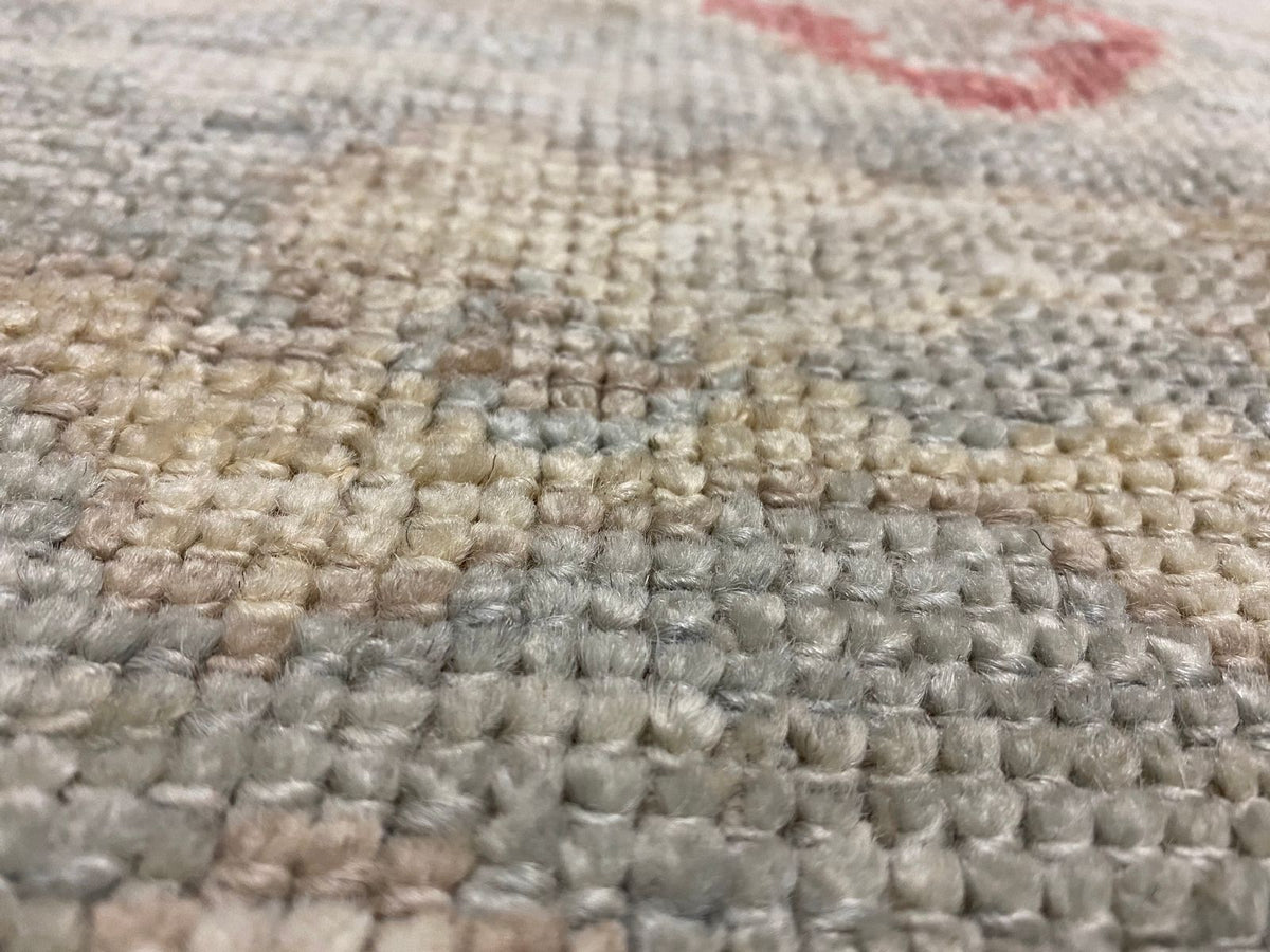 9x10 Gray and Ivory Turkish Oushak Rug