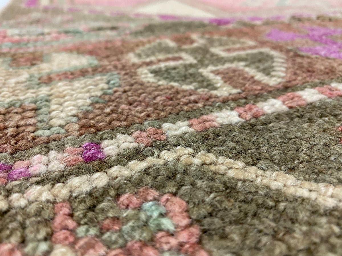 3x12 Brown and Pink Turkish Tribal Runner