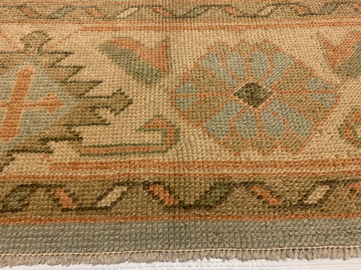 7x10 Blue and Beige Turkish Oushak Rug