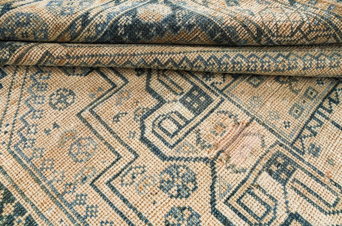 4x5 Blue and Beige Persian Rug