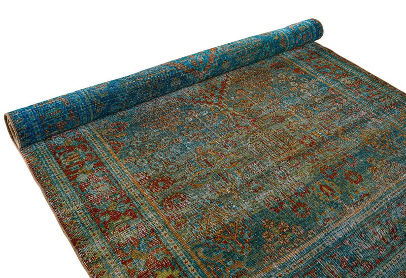 4x7 Blue and Red Persian Rug