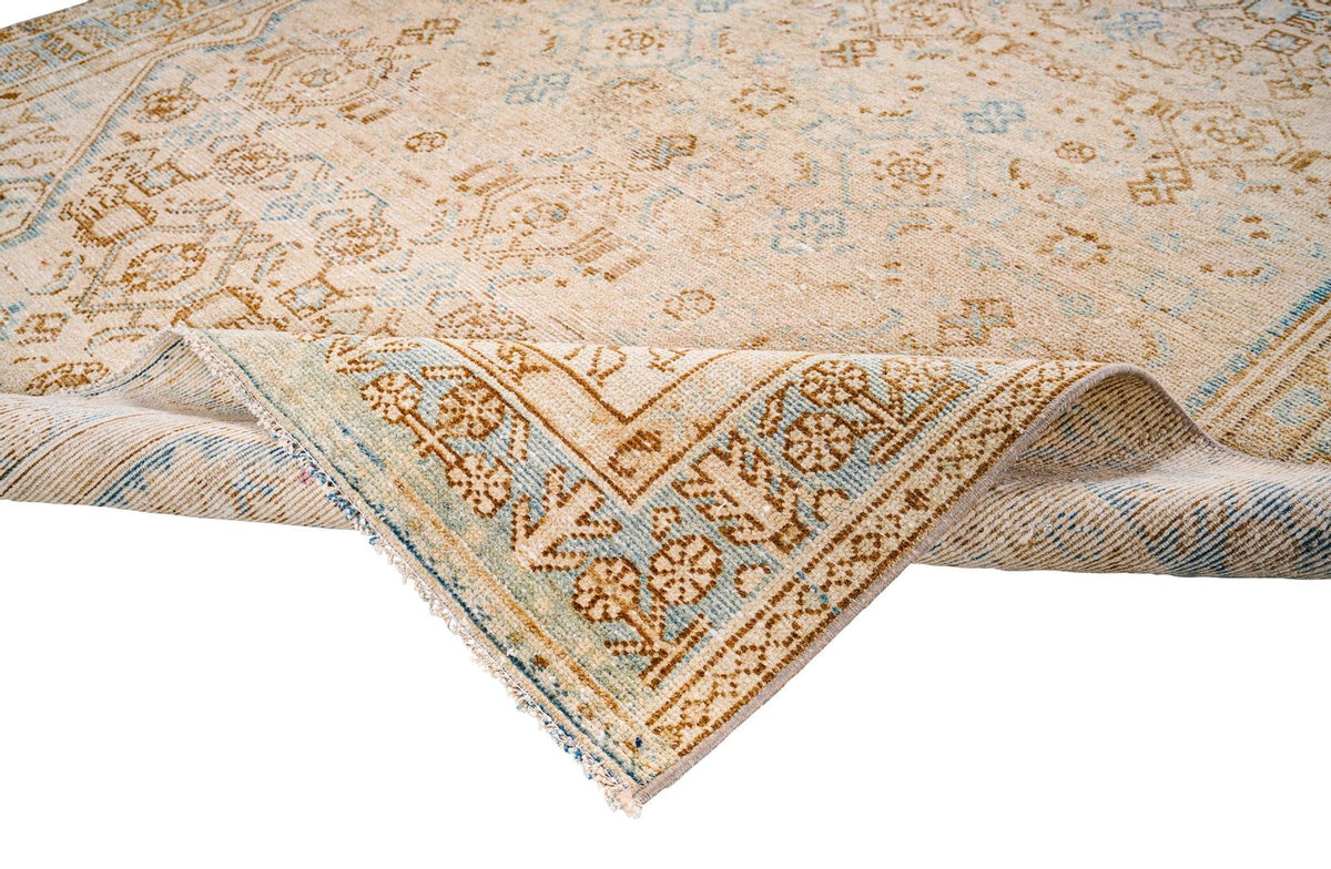 4x7 Beige and Blue Persian Rug