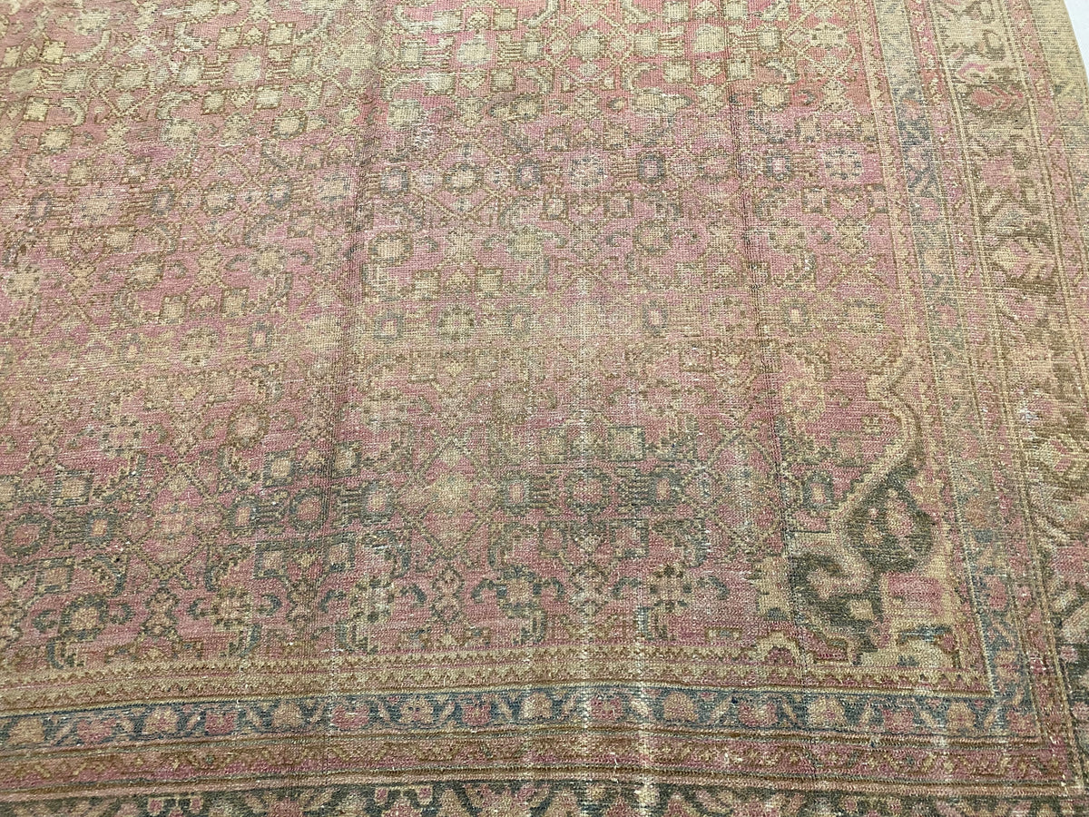 8x18 Pink and Blue Persian Rug