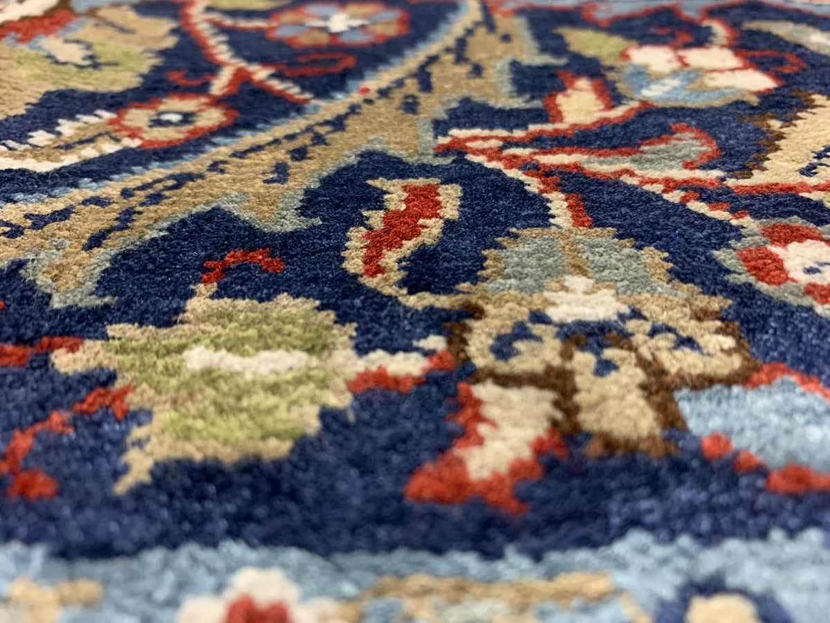 Vintage Handmade 7x10 Red and Ivory Anatolian Turkish Silk Hereke Distressed Area Rug