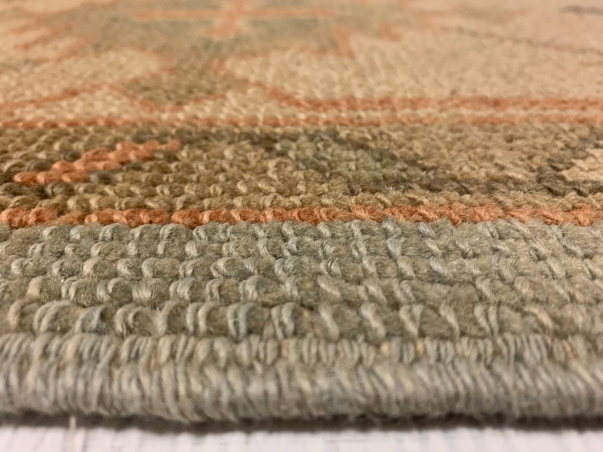7x10 Blue and Beige Turkish Oushak Rug