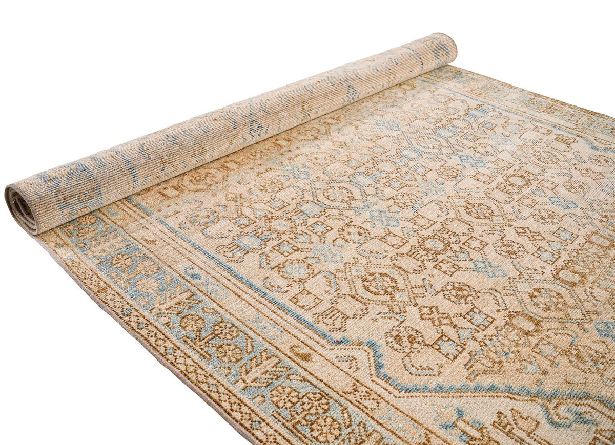 4x7 Beige and Blue Persian Rug