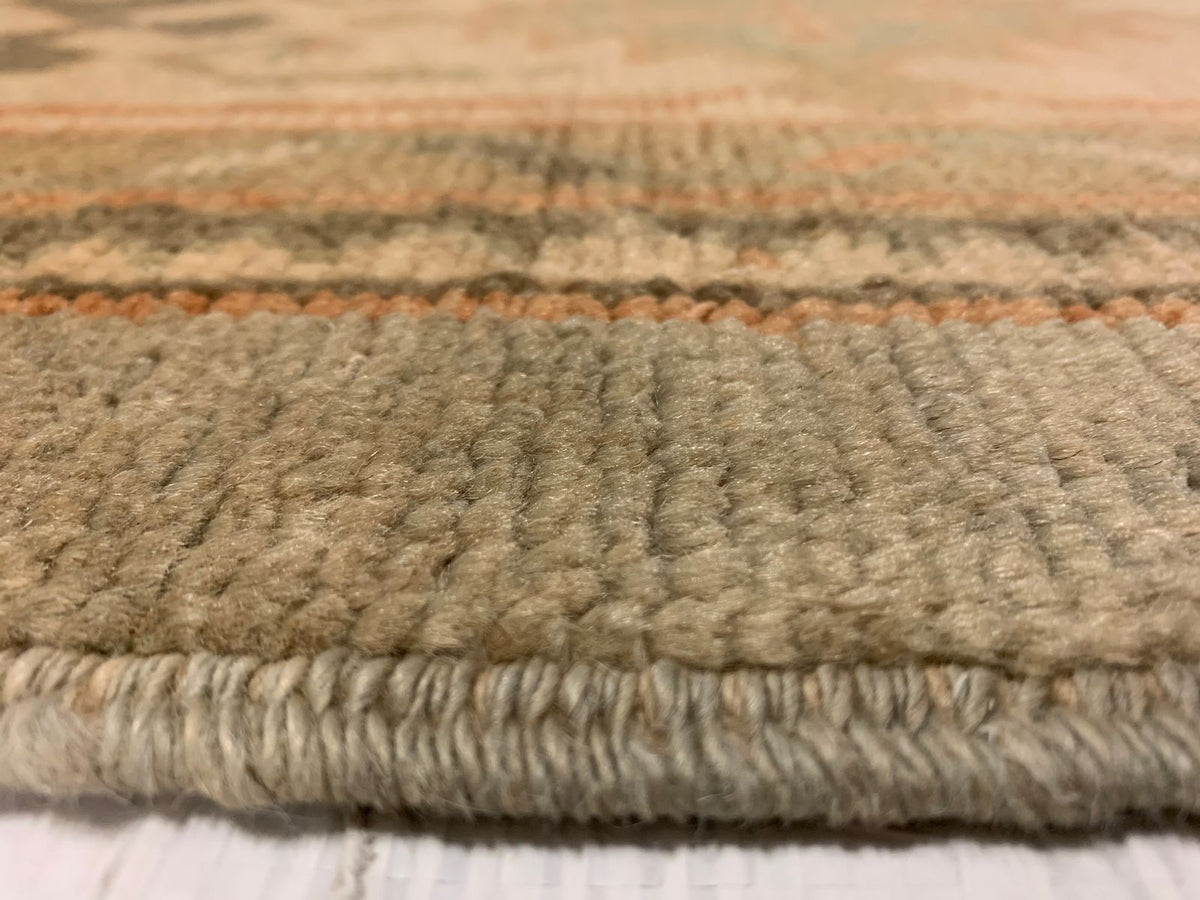 7x11 Blue and Ivory Turkish Oushak Rug