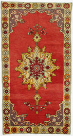 5x9 Red and Multicolor Turkish Tribal Rug