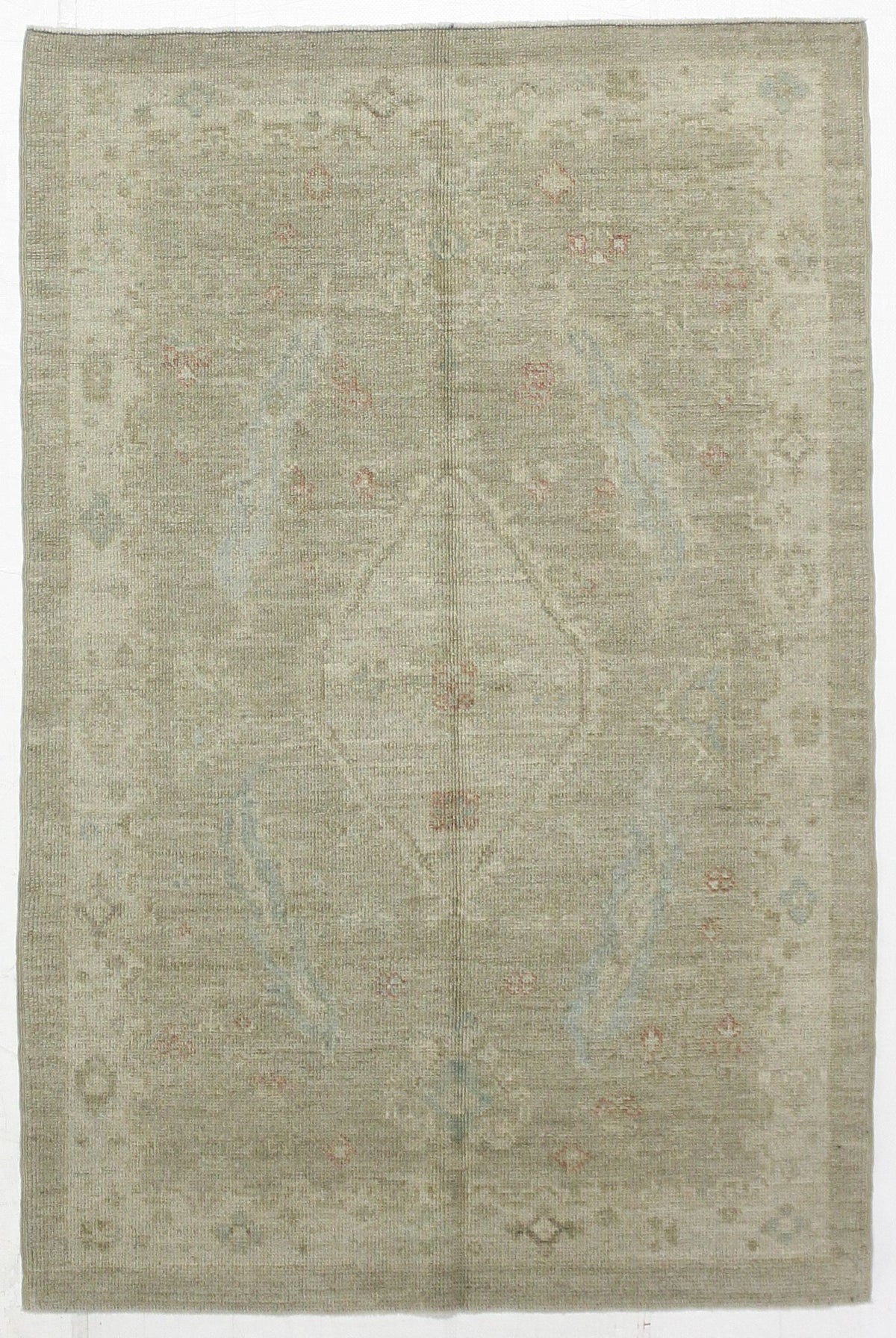 4x6 Beige and Ivory Turkish Oushak Rug