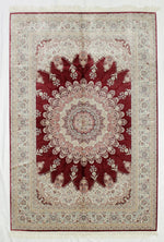 5x8 Red and Ivory Turkish Antep Rug