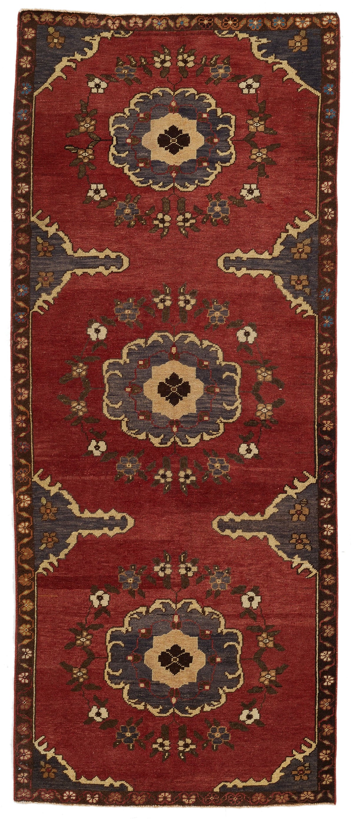 4x9 Red and Brown Turkish Tribal Runner
