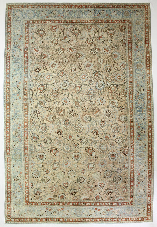 12x15 Beige and Blue Persian Traditional Rug