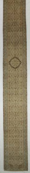 2x20 Beige And Blue Persian Traditional Runner