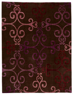 9x12 Brown and Multicolor Modern Contemporary Rug