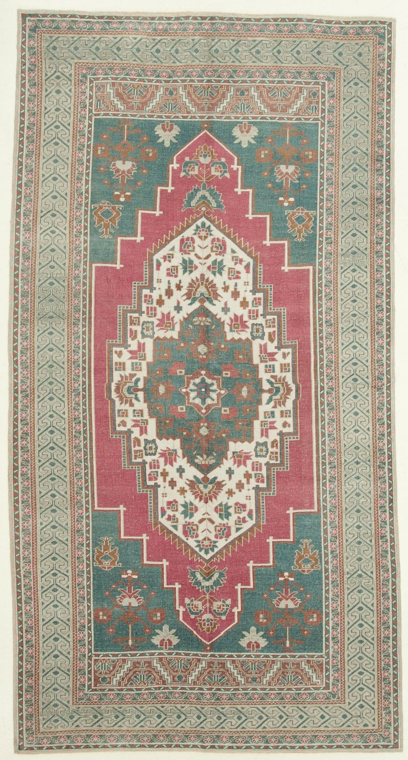 6x11 Red and Green Turkish Tribal Rug