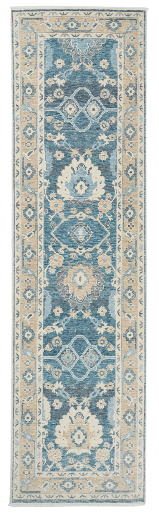 3x10 Gray and Beige Turkish Traditional Runner