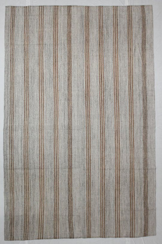 6x10 Off White and Beige Turkish Tribal Rug