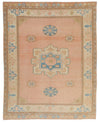 8x10 Beige and Blue Kazak Tribal Rug