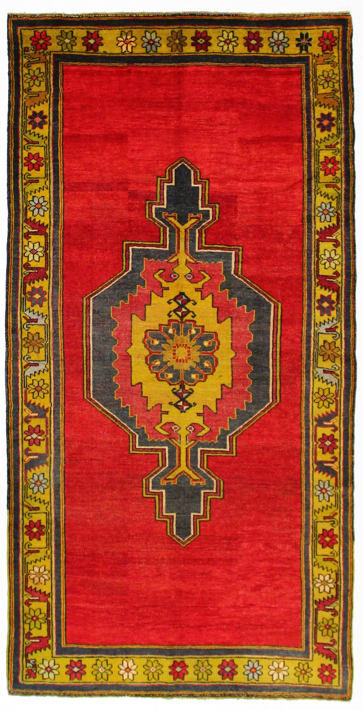 5x10 Red and Gold Turkish Tribal Runner