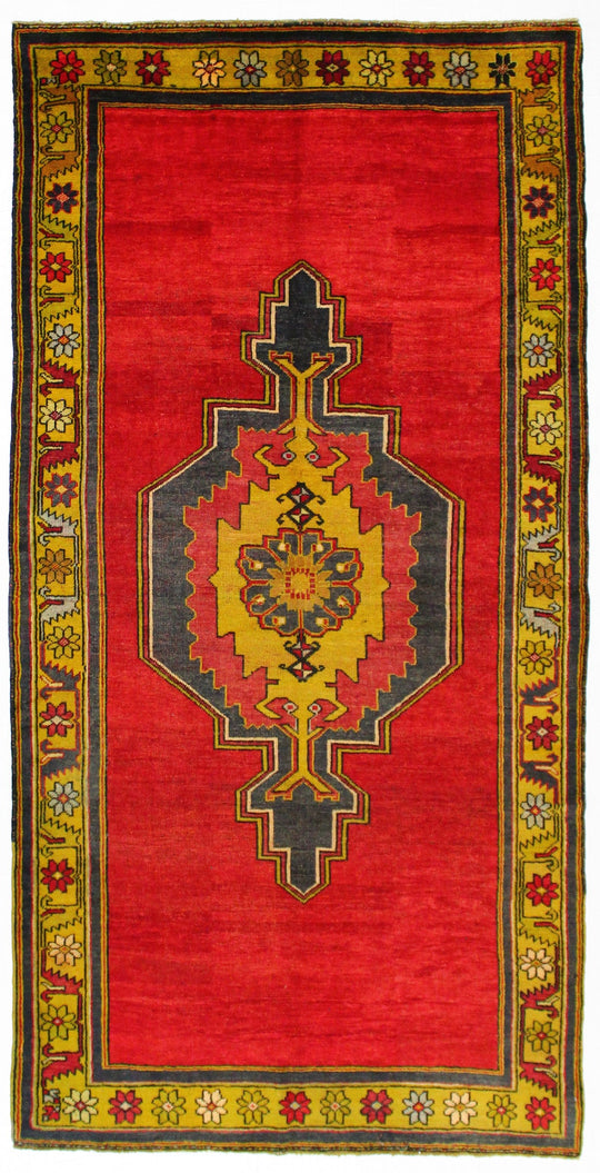 5x10 Red and Gold Turkish Tribal Runner