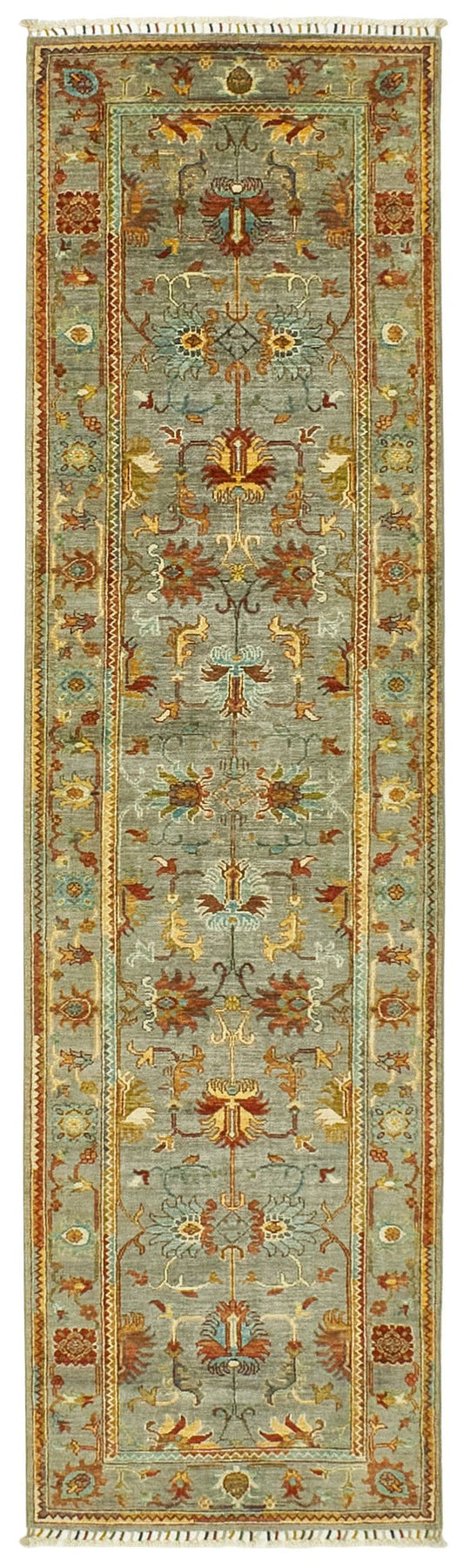 3x10 Gray and Multicolor Turkish Tribal Runner