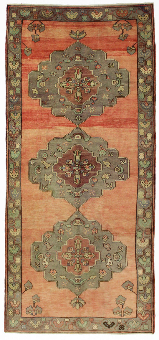 5x11 Rust and Gray Anatolian Turkish Tribal Runner