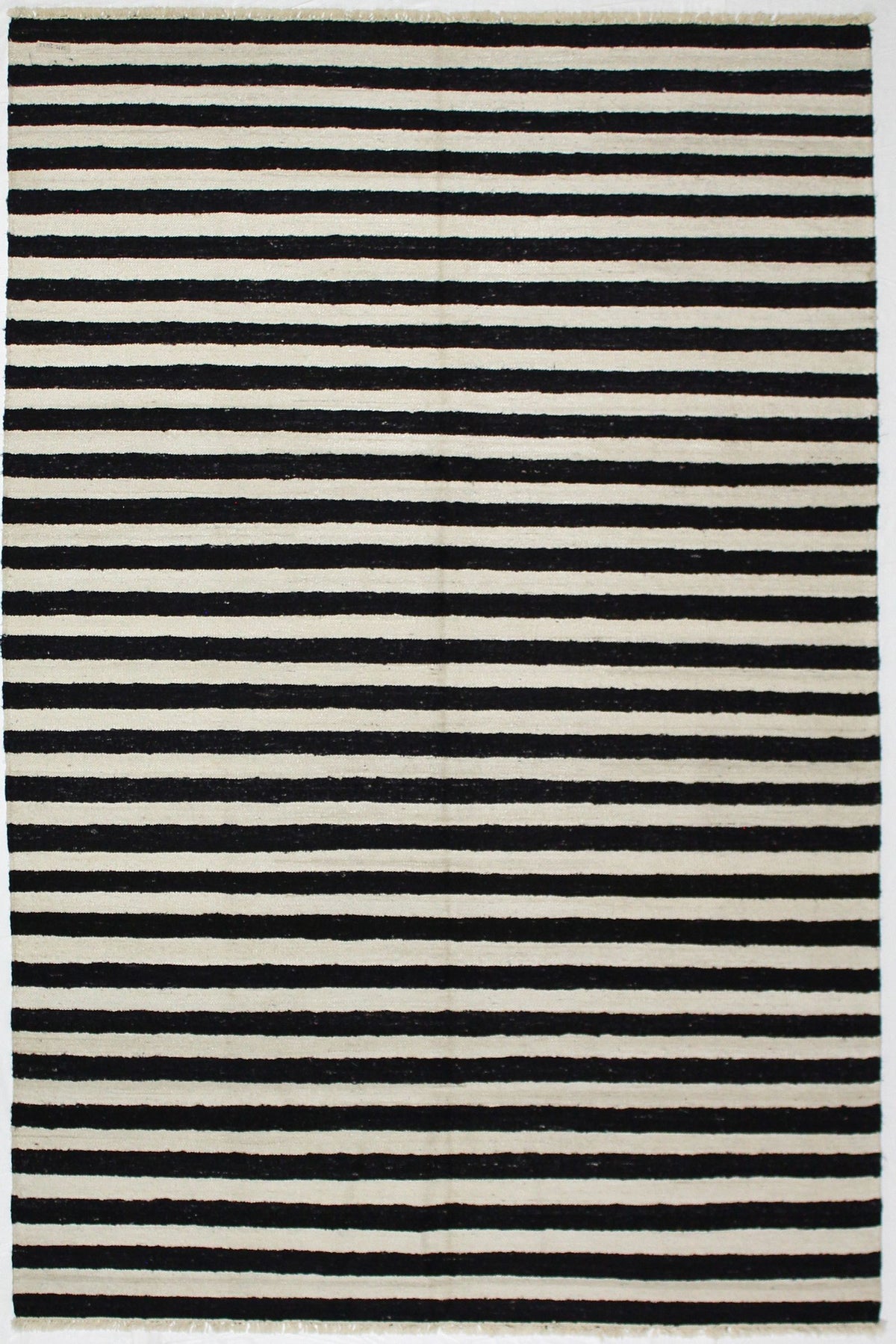 6x9 Black and White Turkish Tribal Rug