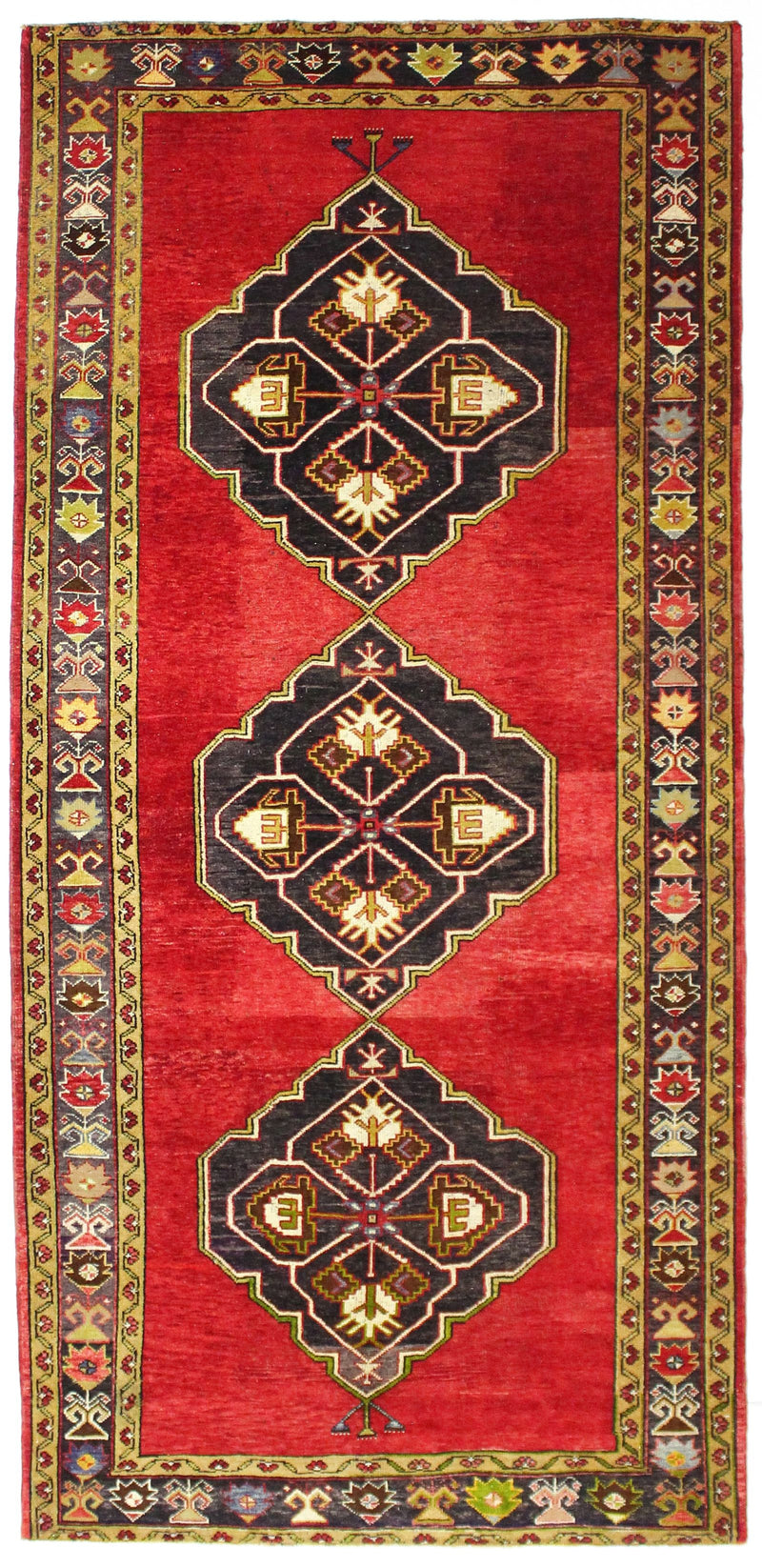 5x11 Red and Multicolor Turkish Tribal Runner