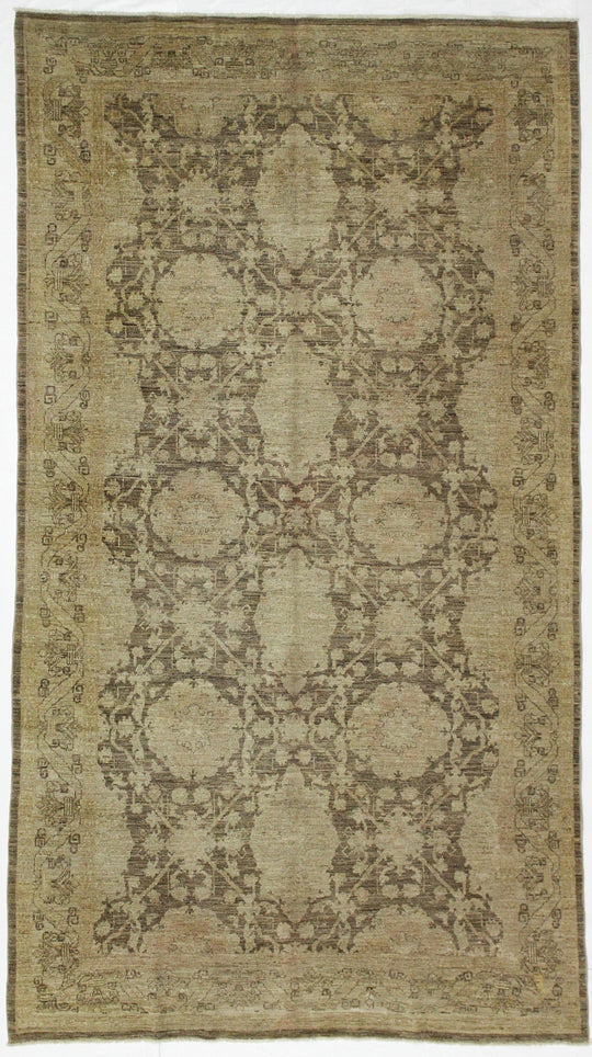 5x10 Gray and Beige Turkish Oushak Rug