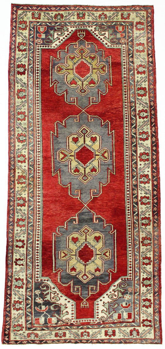 5x11 Red and Ivory Turkish Tribal Runner