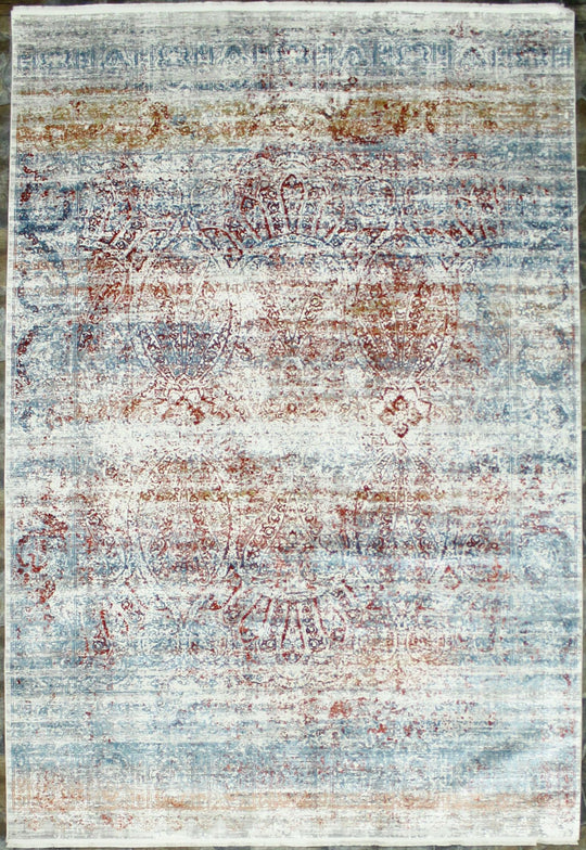 7x10 Red and Blue Turkish Antep Rug