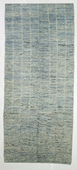 5x11 Blue and Ivory Modern Contemporary Runner