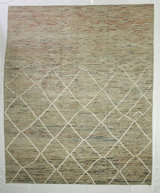 10x12 Pink and Beige Modern Contemporary Rug