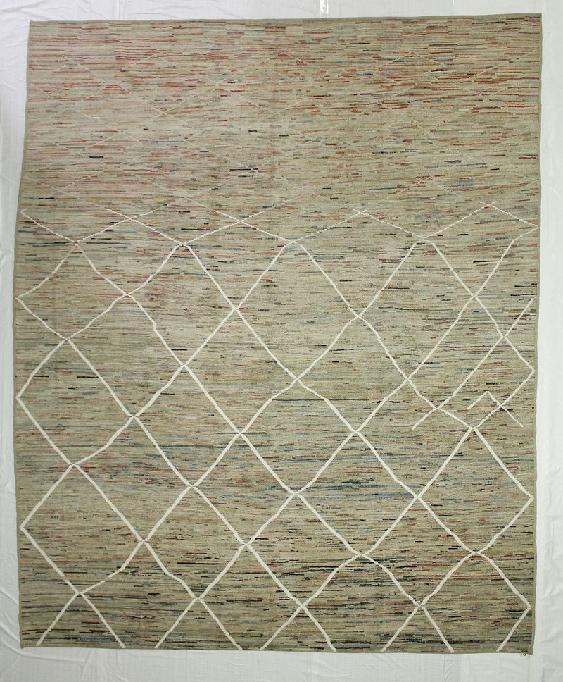 10x12 Pink and Beige Modern Contemporary Rug