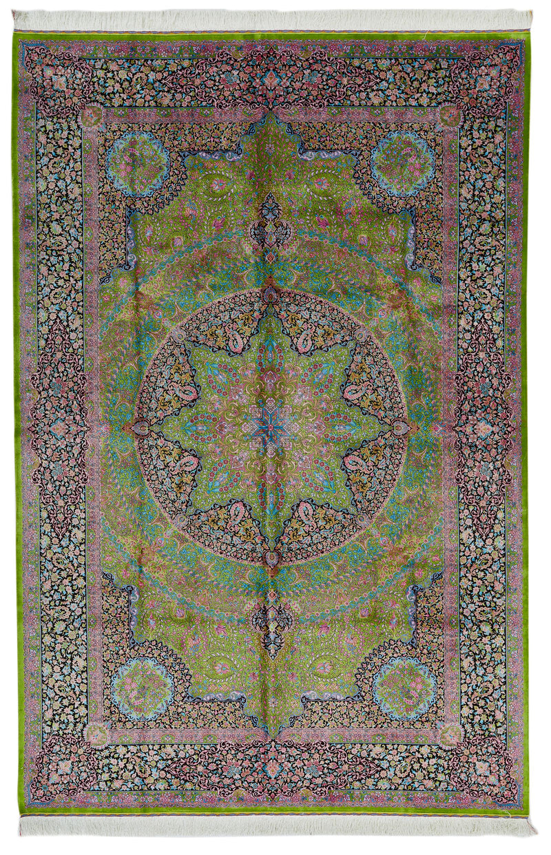 7x10 Green and Black Turkish Antep Runner