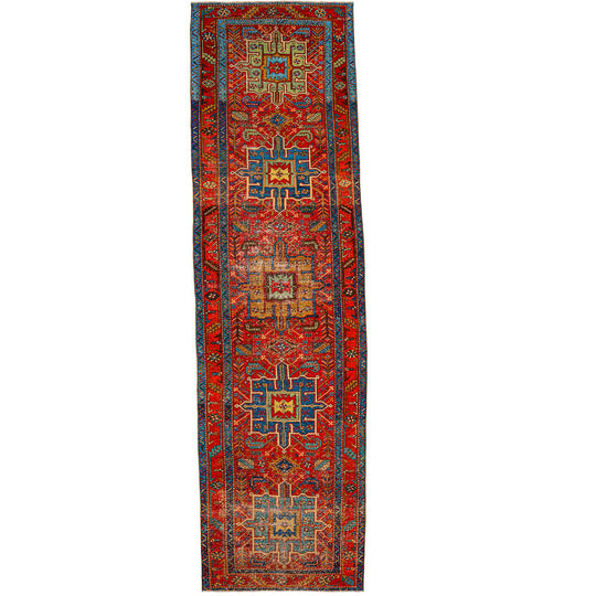 3x11 Red and Navy Persian Runner