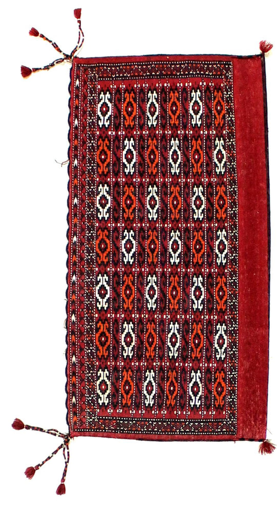 2x4 Red and Beige Turkish Tribal Rug