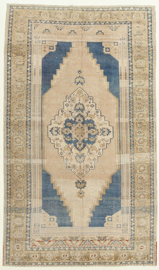 7x12 Peach and Green Turkish Tribal Rug