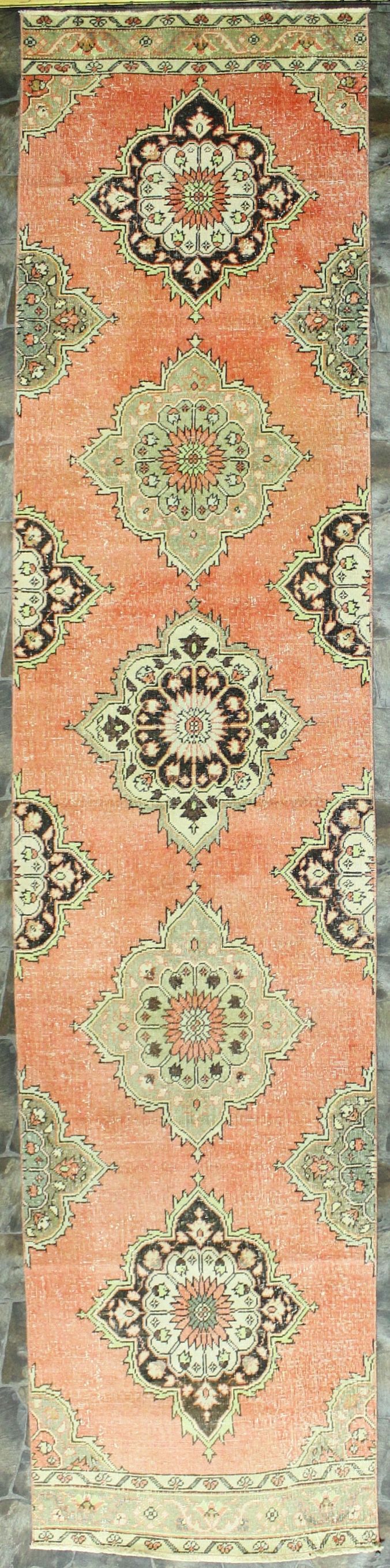 3x14 Pink and Brown Turkish Tribal Runner
