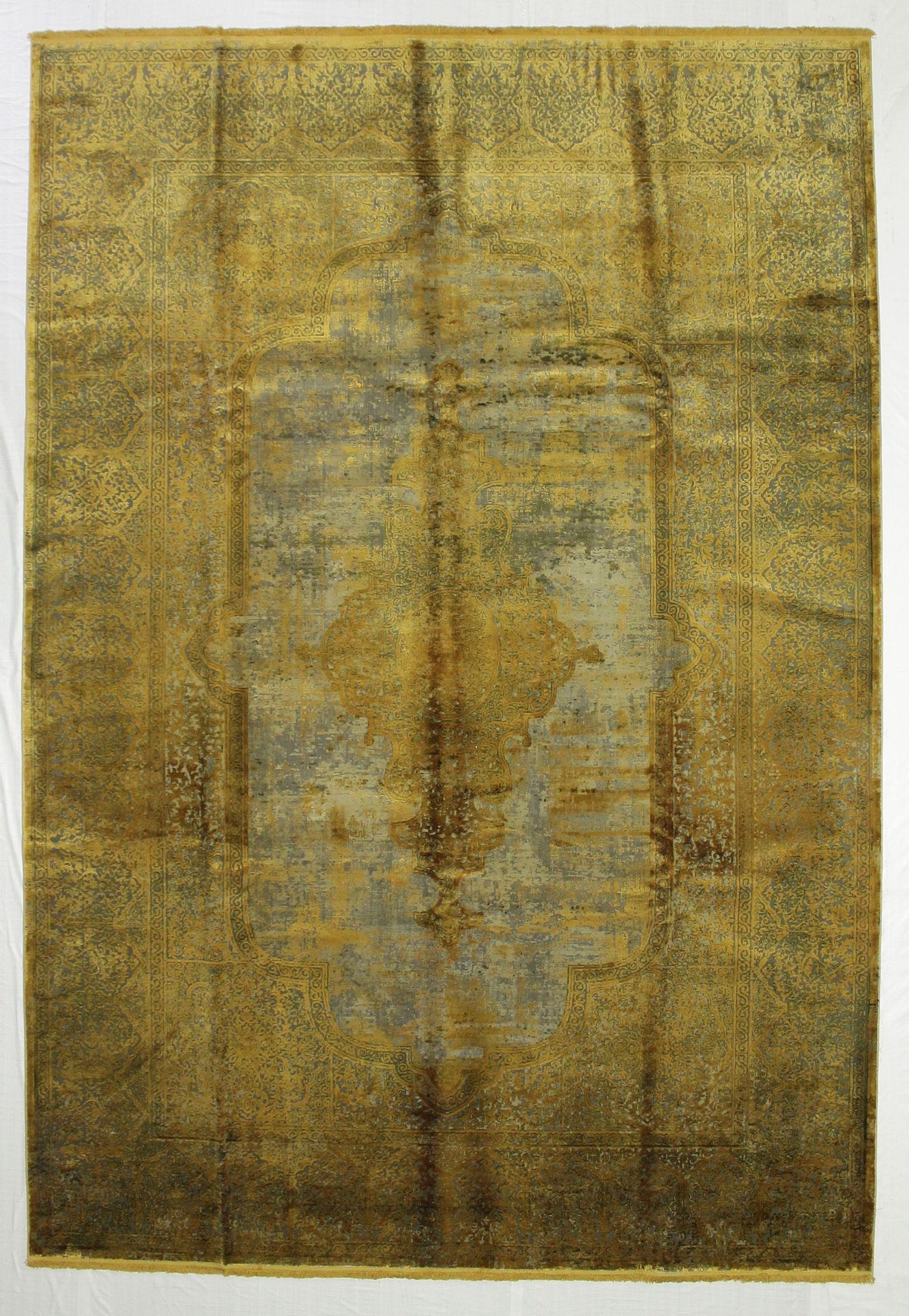 8x11 Silver and Gold Turkish Antep Rug