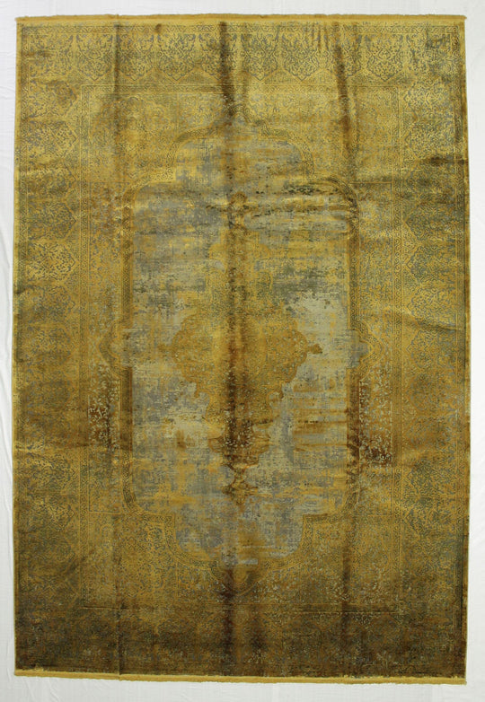 8x11 Silver and Gold Turkish Antep Rug