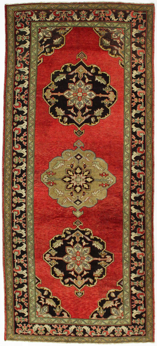 5x11 Red and Black Turkish Tribal Runner