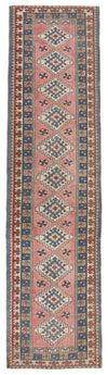 3x12 Pink and Blue Turkish Tribal Runner