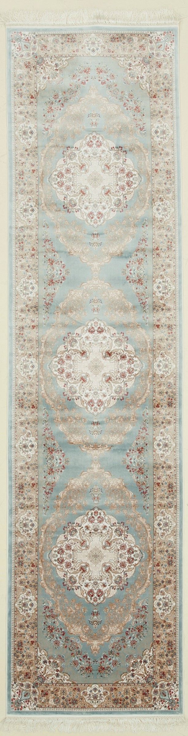 3x10 Blue and Ivory Turkish Antep Runner
