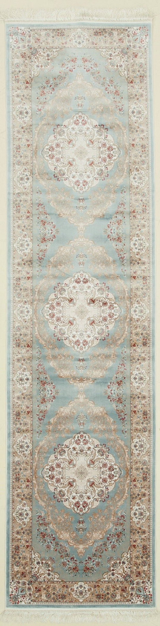 3x10 Blue and Ivory Turkish Antep Runner