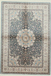 5x8 Blue and Ivory Turkish Antep Rug