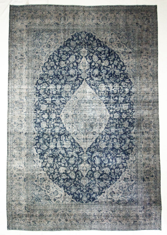 11x16 Navy Blue and Gray Persian Traditional Rug