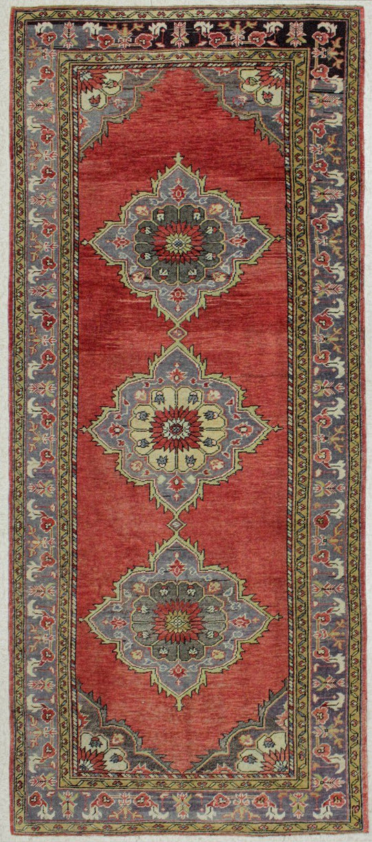 5x11 Red and Gray Turkish Tribal Runner