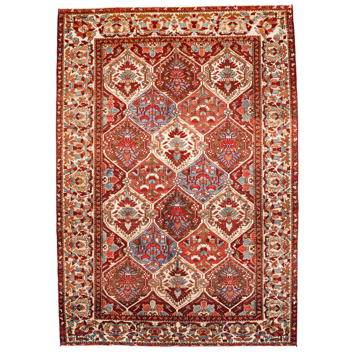 5x7 Red and Beige Persian Rug