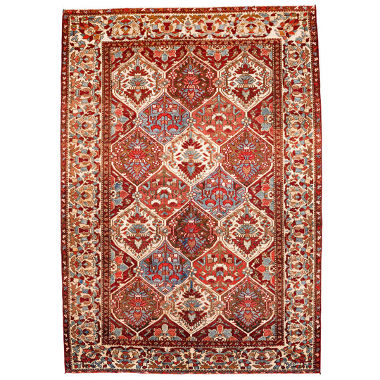 5x7 Red and Beige Persian Rug